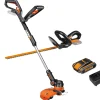 Brico Worx Grastrimmer Op Accu Wg914E 20V + Heggenschaar Op Accu Wg259E.5 20V Best