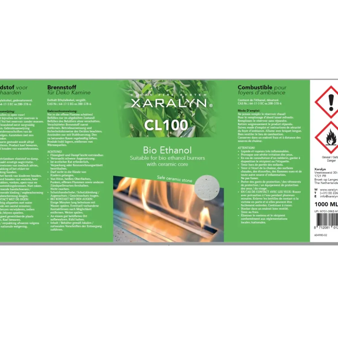 Brandstoffen<Brico Xaralyn Bio-Ethanol Cl 100 1L