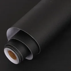 Zelfklevend Behang - Vinyl - Zwart - Zwart Effen - Nero Solido - 122Cmx10M-Brico Discount