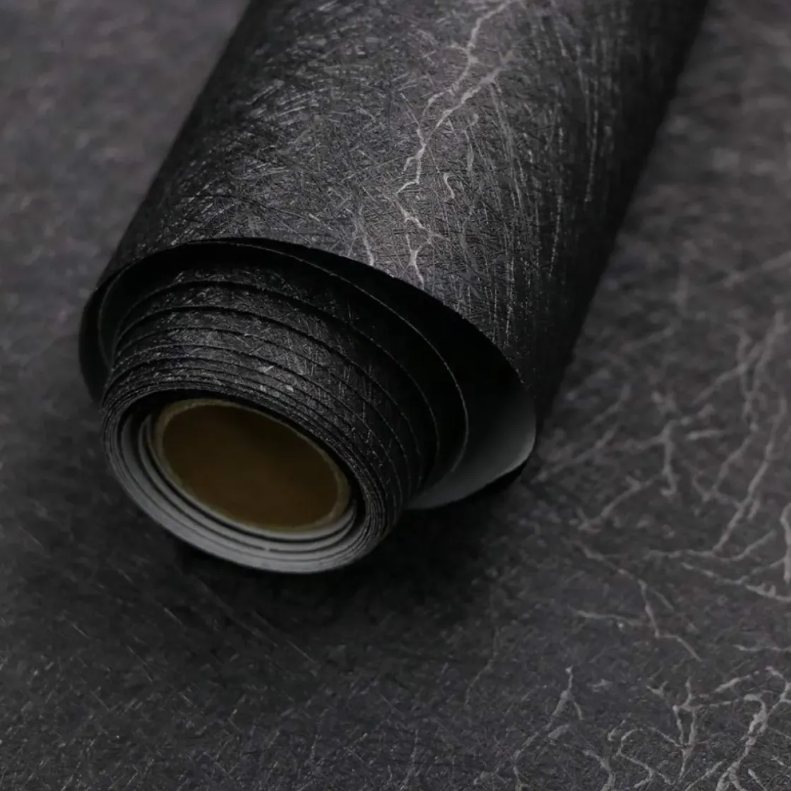 Zelfklevend Behang - Vinyl - Zwart Structuur - Graffiato - 122Cmx10M-Brico Discount