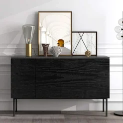 Zelfklevend Behang - Vinyl - Zwart - Zwart Houtlook - Houtlook - Legno Nero - 122Cmx10M-Brico Hot