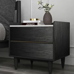 Zelfklevend Behang - Vinyl - Zwart - Zwart Houtlook - Houtlook - Legno Nero - 122Cmx10M-Brico Hot