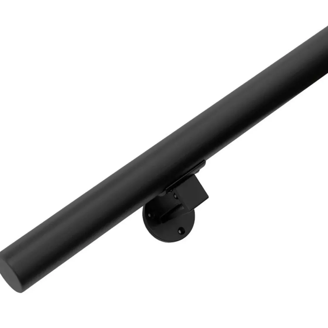 Zwarte Trapleuning 200 Cm + 2 Houders-Brico